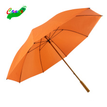 Société de parapluie de l&#39;armée orange de golf de ford lumineux, parapluies de golf de poignée en bambou de poignée en bambou de bâton de bois de qualité solide et coloré de 60 &#39;&#39; 16mm